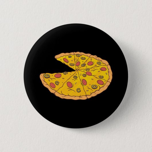 Yummy Sliced Pizza Cartoon Design Button (Vorderseite)
