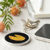 Yummy Sliced Pizza Cartoon Design Schlüsselanhänger (Seite)