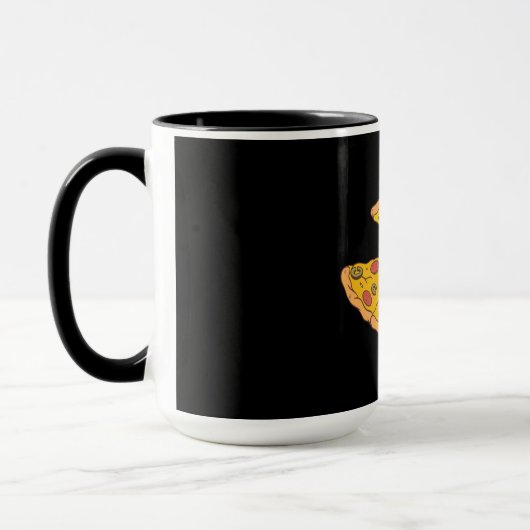 Yummy Sliced Pizza Cartoon Design Tasse (Links)