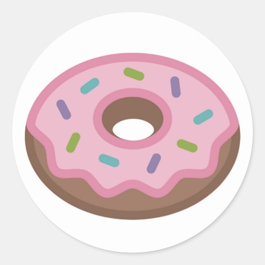 Yummy Sprinkle Donut Emoji Runder Aufkleber (Vorderseite)