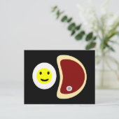 Yummy Steak und Eier Postkarte (Stehend Vorderseite)
