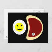 Yummy Steak und Eier Postkarte (Vorne/Hinten)