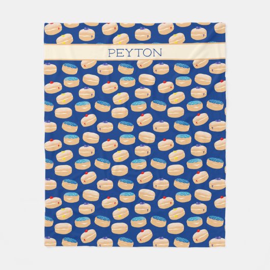 Yummy Sufganiyot Jelly Donuts Hanukkah Pattern Fleecedecke (Vorderseite)