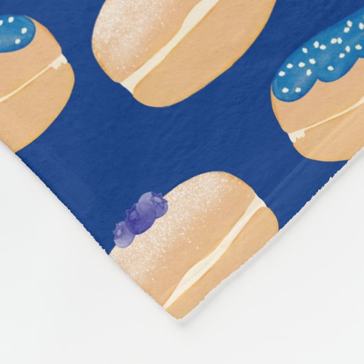 Yummy Sufganiyot Jelly Donuts Hanukkah Pattern Fleecedecke (Ecke)