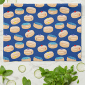 Yummy Sufganiyot Jelly Donuts Hanukkah Pattern Geschirrtuch (Gefaltet)