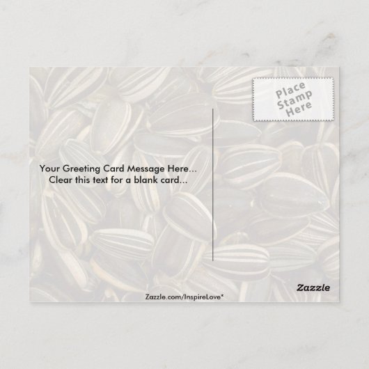 Yummy Sunflower Samen Postkarte (Rückseite)