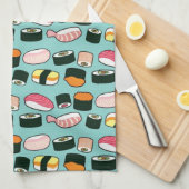 Yummy Sushi Fun Illustriertes Muster Handtuch (Viertel Falte)