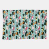 Yummy Sushi Fun Illustriertes Muster Handtuch (Horizontal)