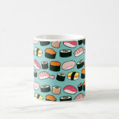 Yummy Sushi Fun Illustriertes Muster Kaffeetasse (Mittel)