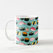 Yummy Sushi Fun Illustriertes Muster Kaffeetasse (Links)