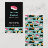 Yummy Sushi Fun Illustriertes Muster Visitenkarte (Vorne/Hinten)