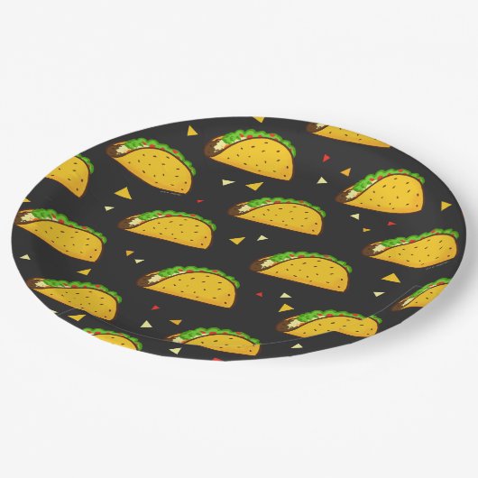 Yummy Taco Pattern Pappteller (Schrägansicht)