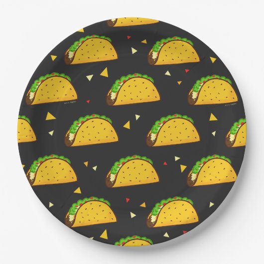 Yummy Taco Pattern Pappteller (Vorderseite)