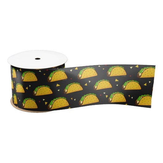 Yummy Taco Pattern Satinband (Spule)