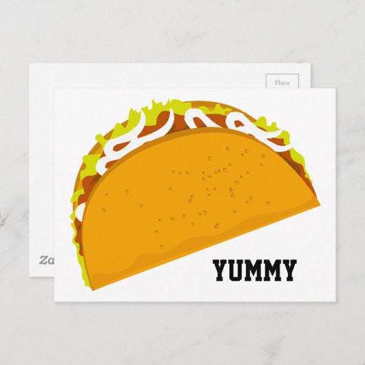 Yummy Taco Postkarte (Vorne/Hinten)