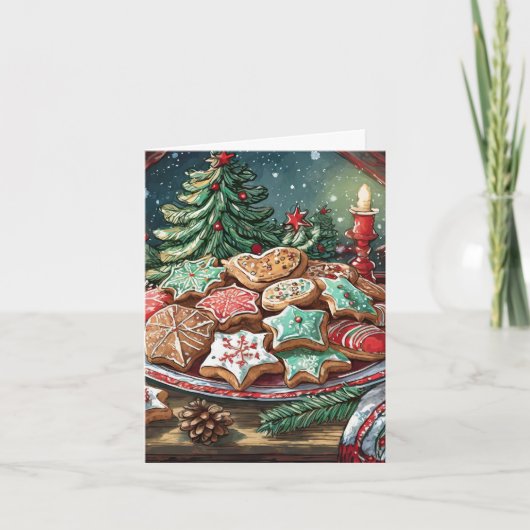 Yummy Weihnachtskekse Feiertagskarte (Vorderseite)