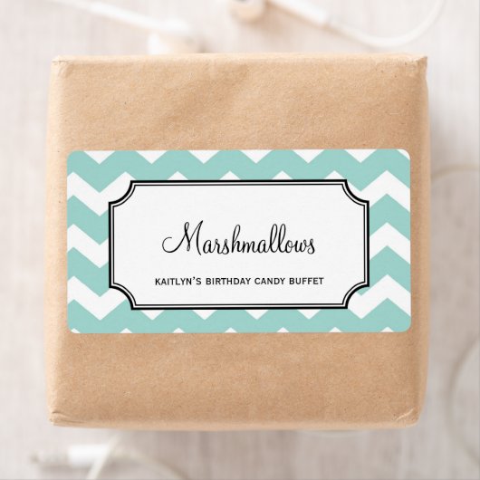 Yummy Zickzack Blue Custom Candy Buffet Glas Bulk (Insitu)