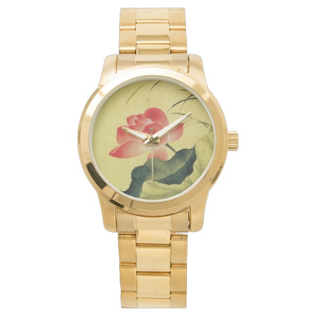 Yun Shoupings Lotus-Blume Armbanduhr (Vorderseite)
