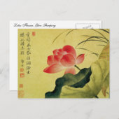 Yun Shoupings Lotus-Blume Postkarte (Vorne/Hinten)
