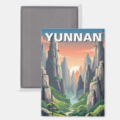 Yunnan Stone Forest China Magnet (Vorderseite/Rückseite)