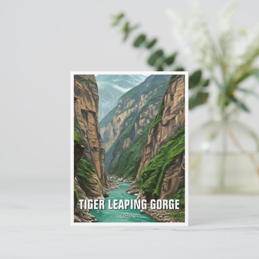 Yunnan Tiger Leaping Gorge China Travel Postkarte (Stehend Vorderseite)