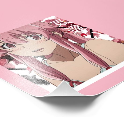 Yuno Gasai Future Diary Pink Poster (Ecke)