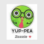 Yup-pea Funny Yuppie Veggie Pea Pun Aufkleber (Blatt)