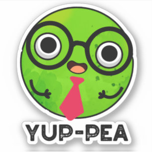Yup-pea Funny Yuppie Veggie Pea Pun Aufkleber