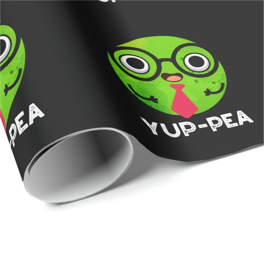 Yup-pea Funny Yuppie Veggie Pea Pun Dark BG Geschenkpapier (Rolleneckpunkt)