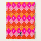 Yuppie Preppy Sporty Pink Orange Raute Monogram Planer (Rückseite)