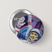 Yuri Gagarin cosmonaute Knopf Button (Vorne & Hinten)