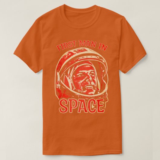 Yuri Gagarin erster Mann im Weltraum T-Shirt (Design vorne)