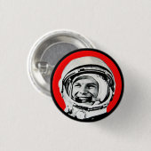 Yuri Gagarin - sowjetischer Held u. Kosmonaut Button (Vorne & Hinten)