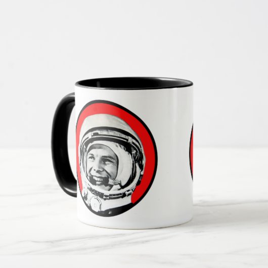 Yuri Gagarin - sowjetischer Held u. Kosmonaut Tasse (Vorderseite Links)