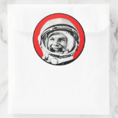 Yuri Gagarin, sowjetischer Held und Kosmonaut Runder Aufkleber (Tasche)