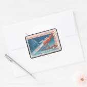 Yuri Gagarin Vostok 1 ist der erste Mann im Weltra Runder Aufkleber (Umschlag)
