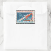 Yuri Gagarin Vostok 1 ist der erste Mann im Weltra Runder Aufkleber (Tasche)