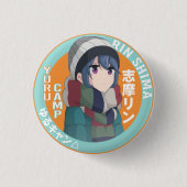 Yuru Camp Abzeichen - Zurücklegehendes Camping Button (Vorderseite)