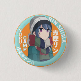 Yuru Camp Abzeichen - Zurücklegehendes Camping Button