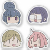 Yuru Camp Alle Charaktere Chibi Sytle Aufkleber (Vorderseite)