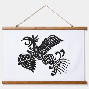 Yusoku Phoenix Wandteppich Mit Holzrahmen