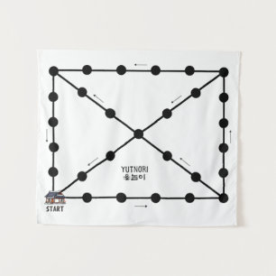 Yut Nori Korea Board Game Wandteppich