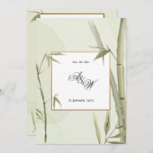 YUUP Bamboo Hochzeitsgrün zum Thema Save The Date (Vorne/Hinten)