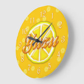 Yuzu Fruit Große Wanduhr (Winkel)