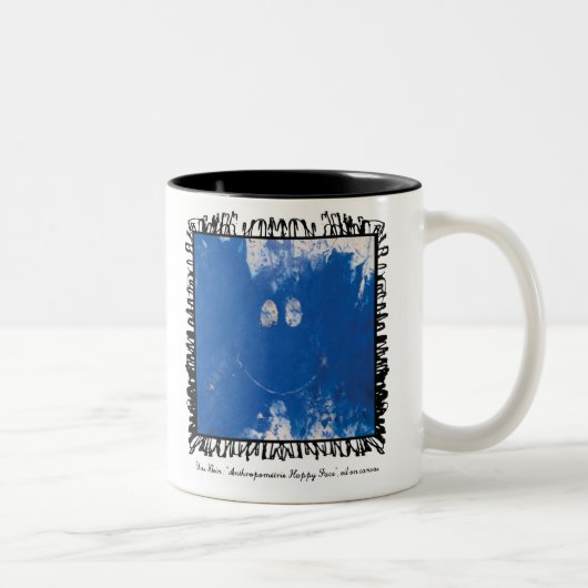 yves klein glückliche Gesichts-Tasse Zweifarbige Tasse (Rechts)