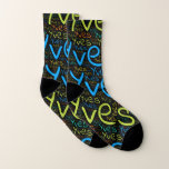 Yves Socken<br><div class="desc">Yves. Show and wear this popular beautiful male first name designed as colorful wordcloud made of horizontal and vertical cursive hand lettering typography in different sizes and adorable fresh colors. Wear your positive french name or show the world whom you love or adore. Merch with this soft text artwork is...</div>