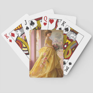 Yvette in gelben Spielkarten