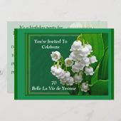 Yvonne-Geburtstags-Einladung - Maiglöckchen Einladung (Vorne/Hinten)
