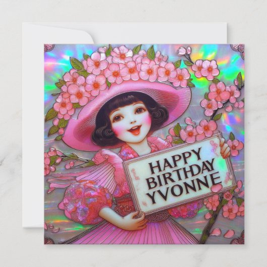 YVONNE ~ Königin der Blüte ~ Flachkarte (Vorderseite)