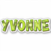 Yvonne Name Kiwi Design Aufkleber Sticker (Vorderseite)
